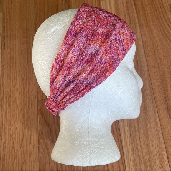 Missoni Accessories - Missoni Pink Orange Zigzag Chevron Stretch Knit Wide Headband EUC One Size